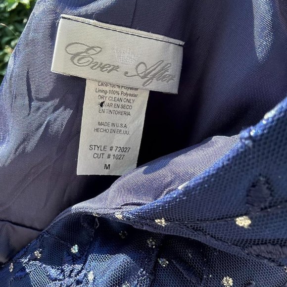 90s navy iridescent floor length prom dress - Picture 8 of 8